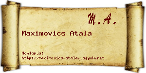 Maximovics Atala névjegykártya